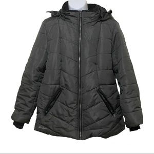 Skechers Puffer Coat Gray Zip-Up Hooded Winter Jacket In Gray Women’s XL